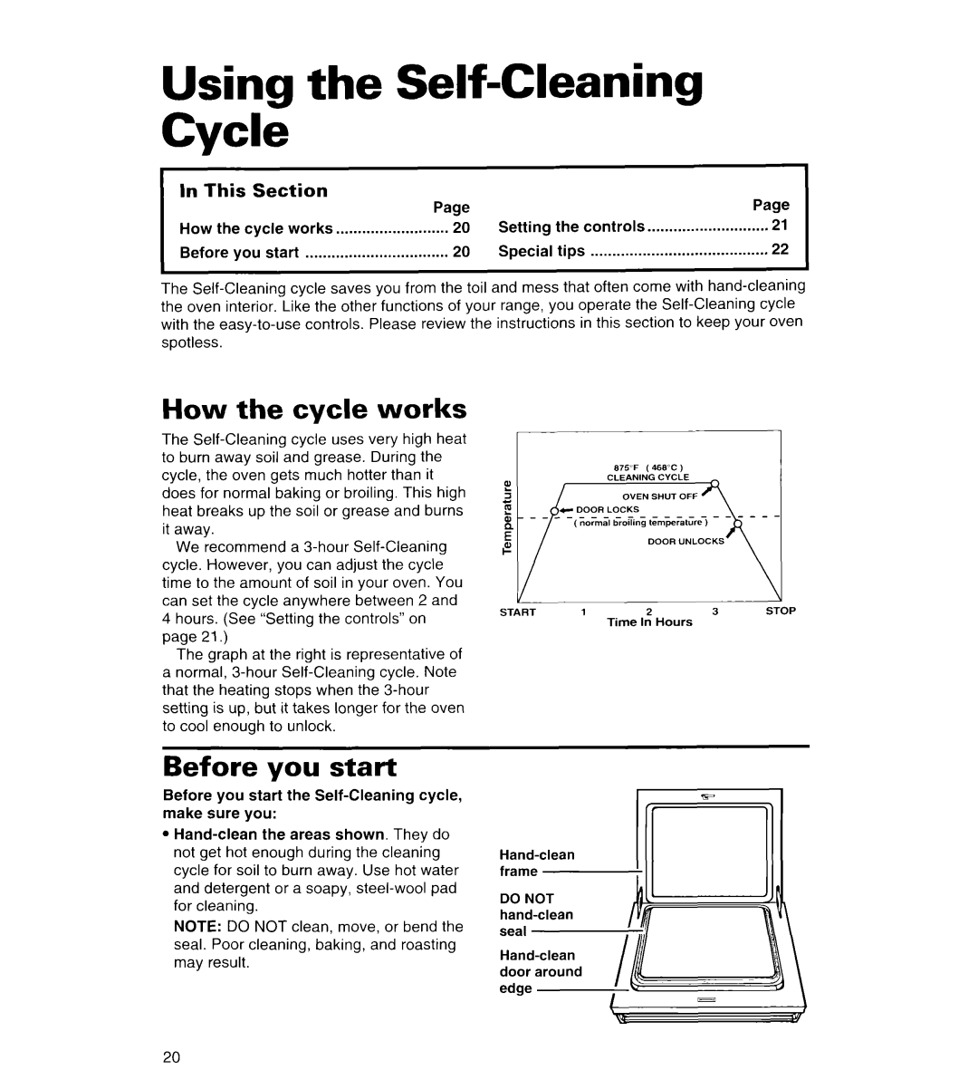 Whirlpool FGS385B important safety instructions Using the Self-Cleaning Cycle, How the cycle works, Before you start 