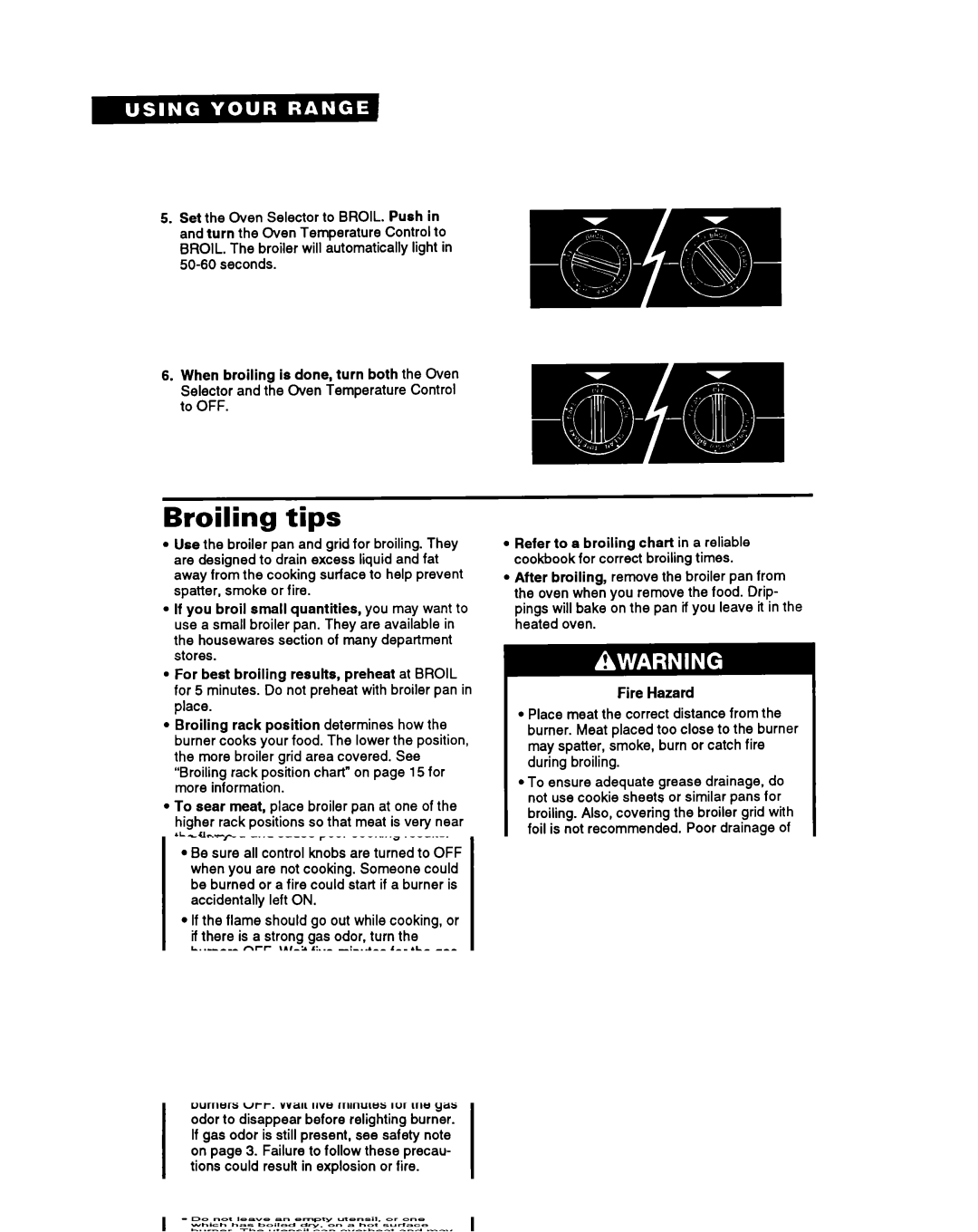 Whirlpool FGS385Y manual Broiling tips 