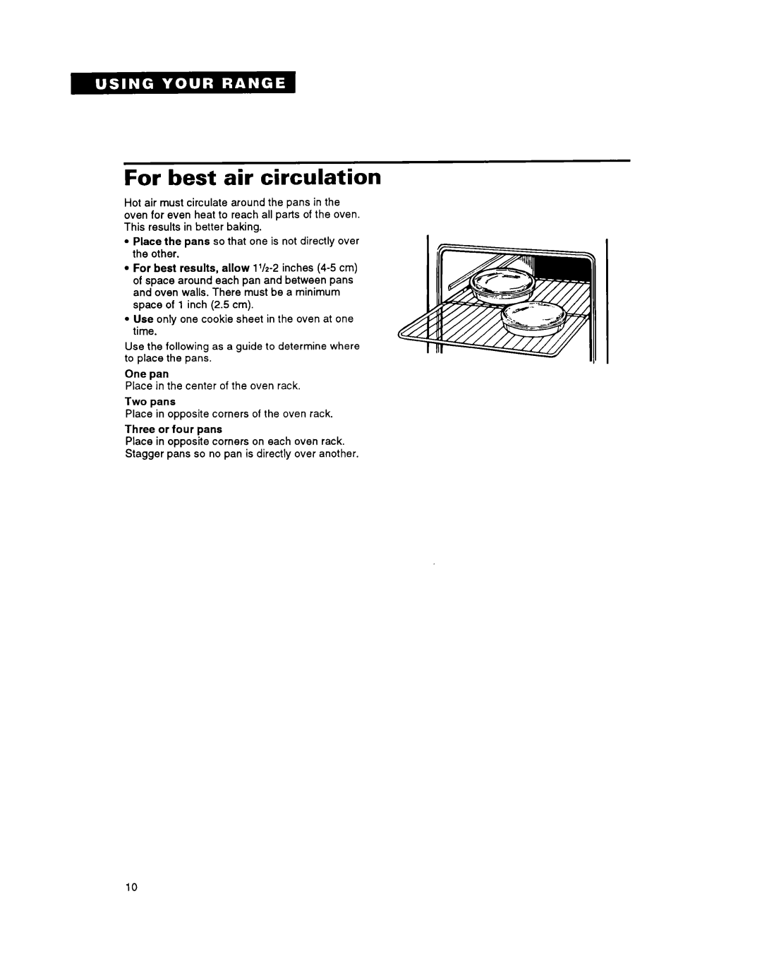 Whirlpool FGS395Y important safety instructions For best air circulation 