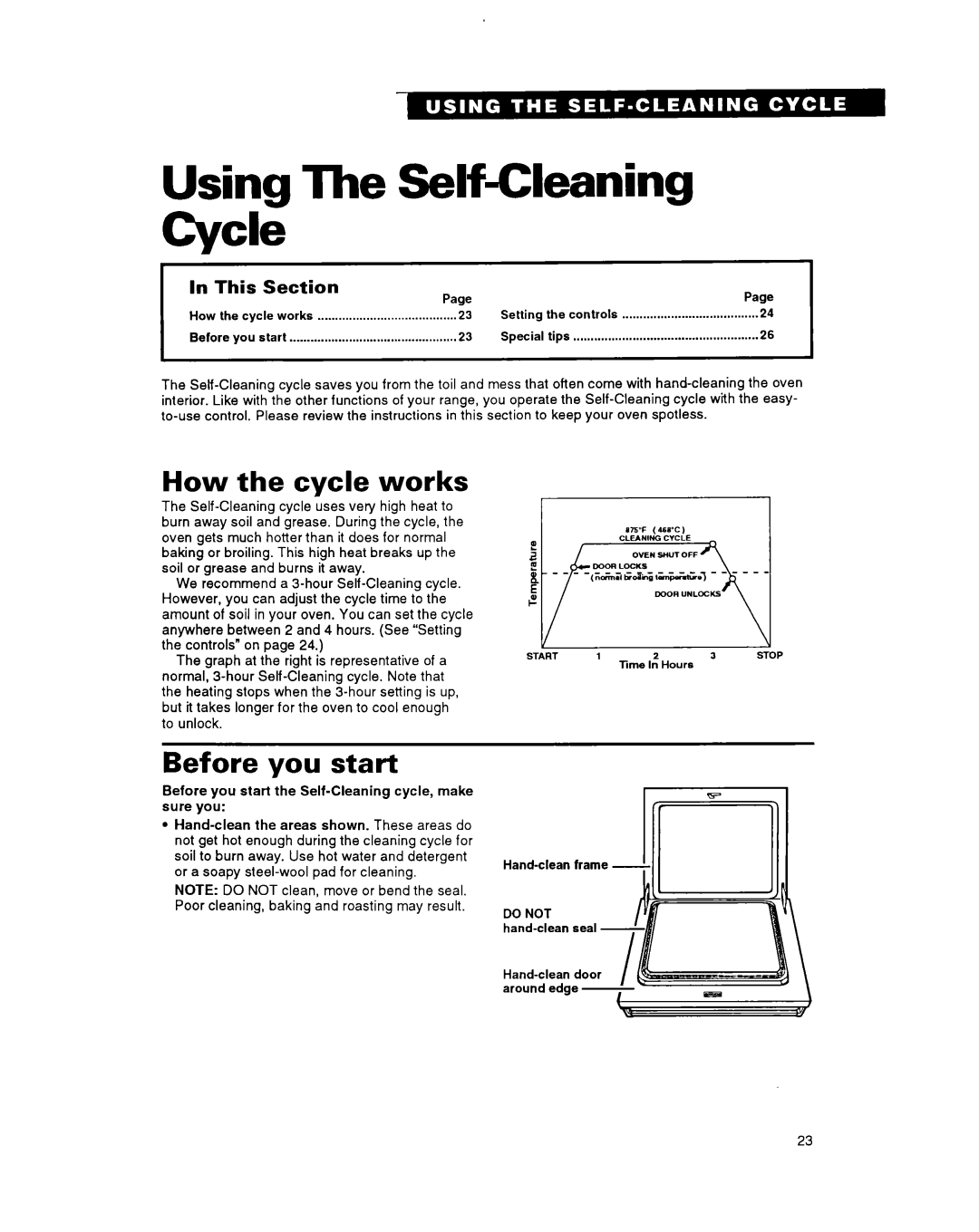 Whirlpool FGS395Y Using The Self-Cleaning Cycle, How the cycle works, Before you start, In This Section 