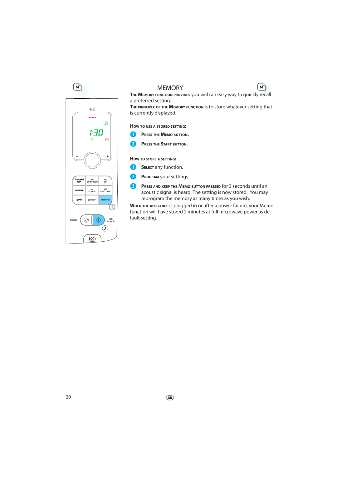 Whirlpool FT 337 manual Memory, Is currently displayed, Select any function Program your settings, Fault setting 