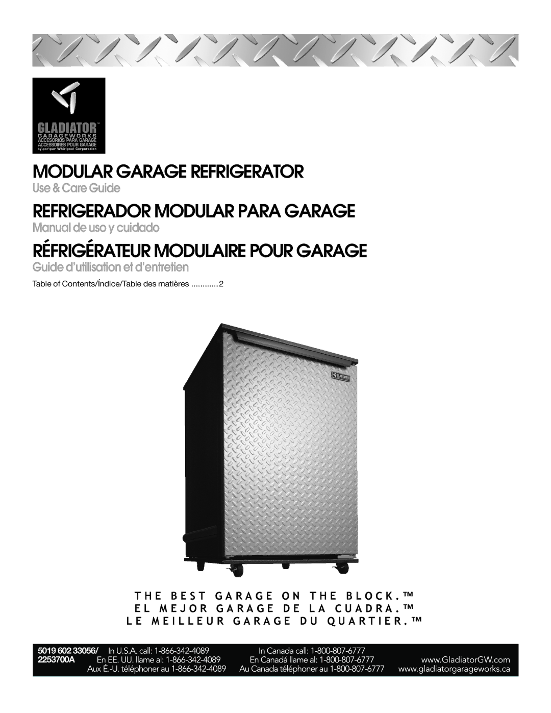 Whirlpool GARF06XXMG00 manual Modular Garage Refrigerator, Refrigerador Modular Para Garage 