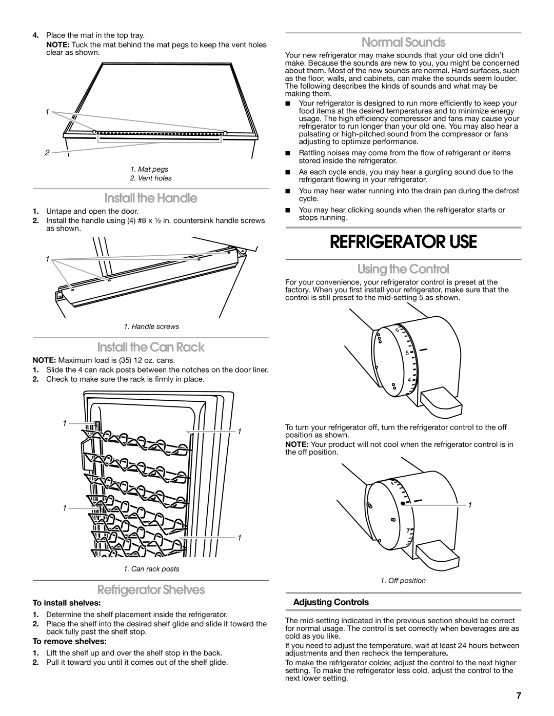 Whirlpool GARF06XXMG00 manual Refrigerator USE 