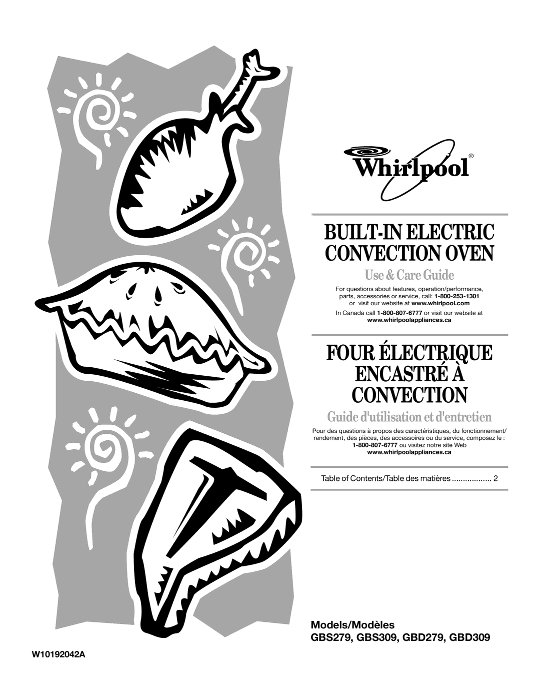 Whirlpool GBS309, GBS279PVB, GBD309, GBD279 manual Four Électrique Encastré À Convection, W10192042A 