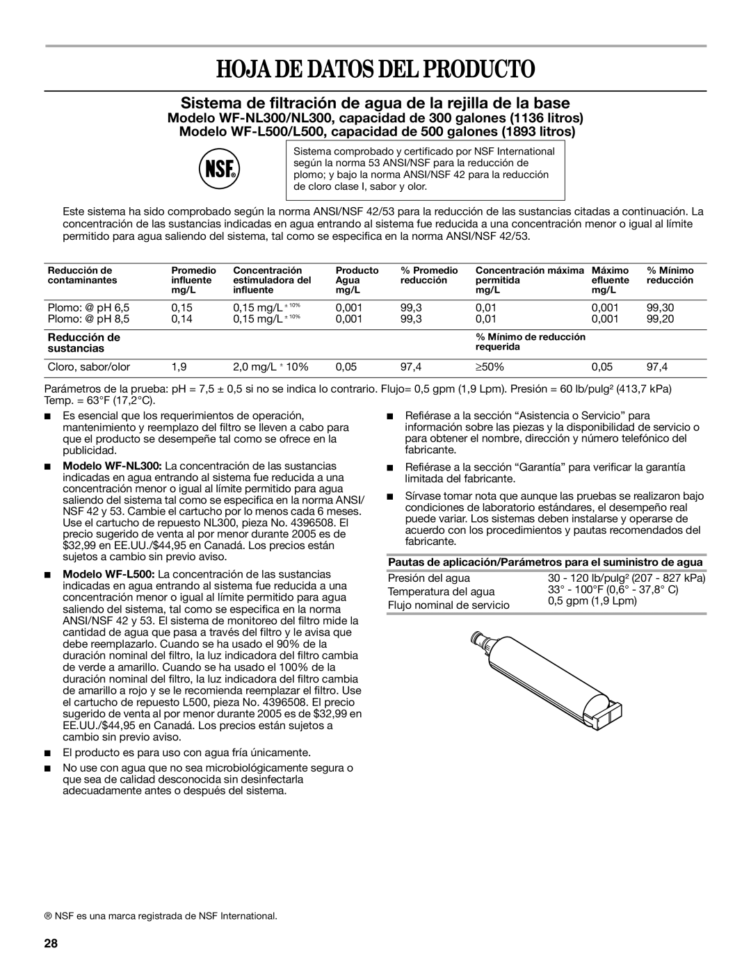 Whirlpool GC1SHAXMB00 warranty Hoja DE Datos DEL Producto, Reducción de, Sustancias 