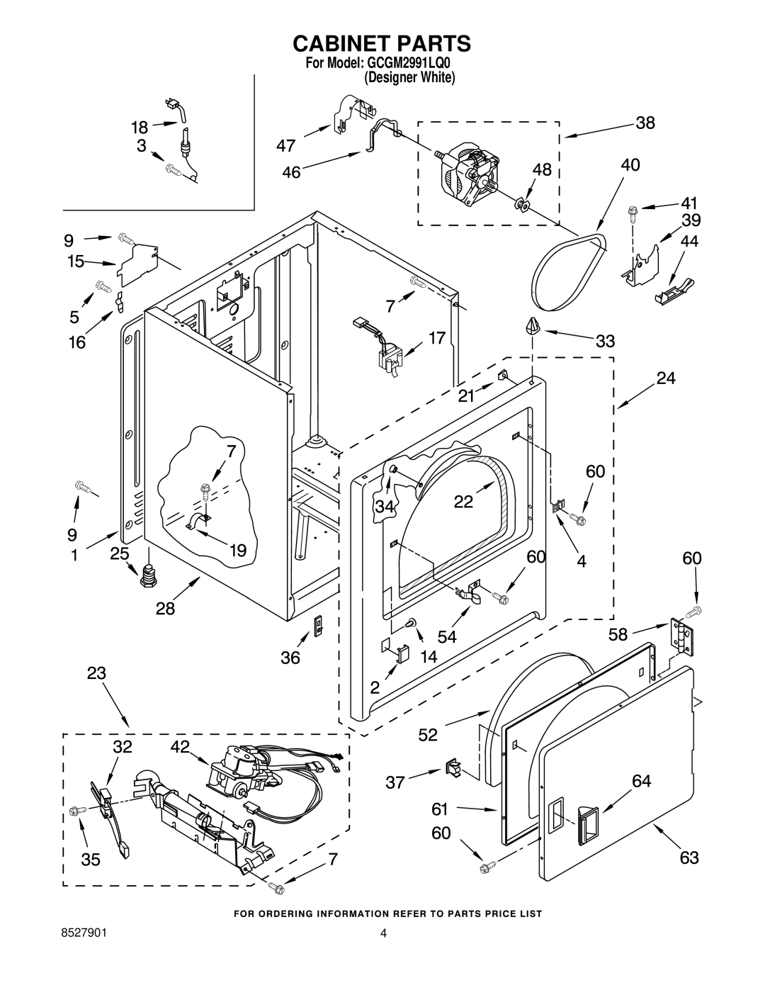 Whirlpool GCGM2991LQ0 manual Cabinet Parts 