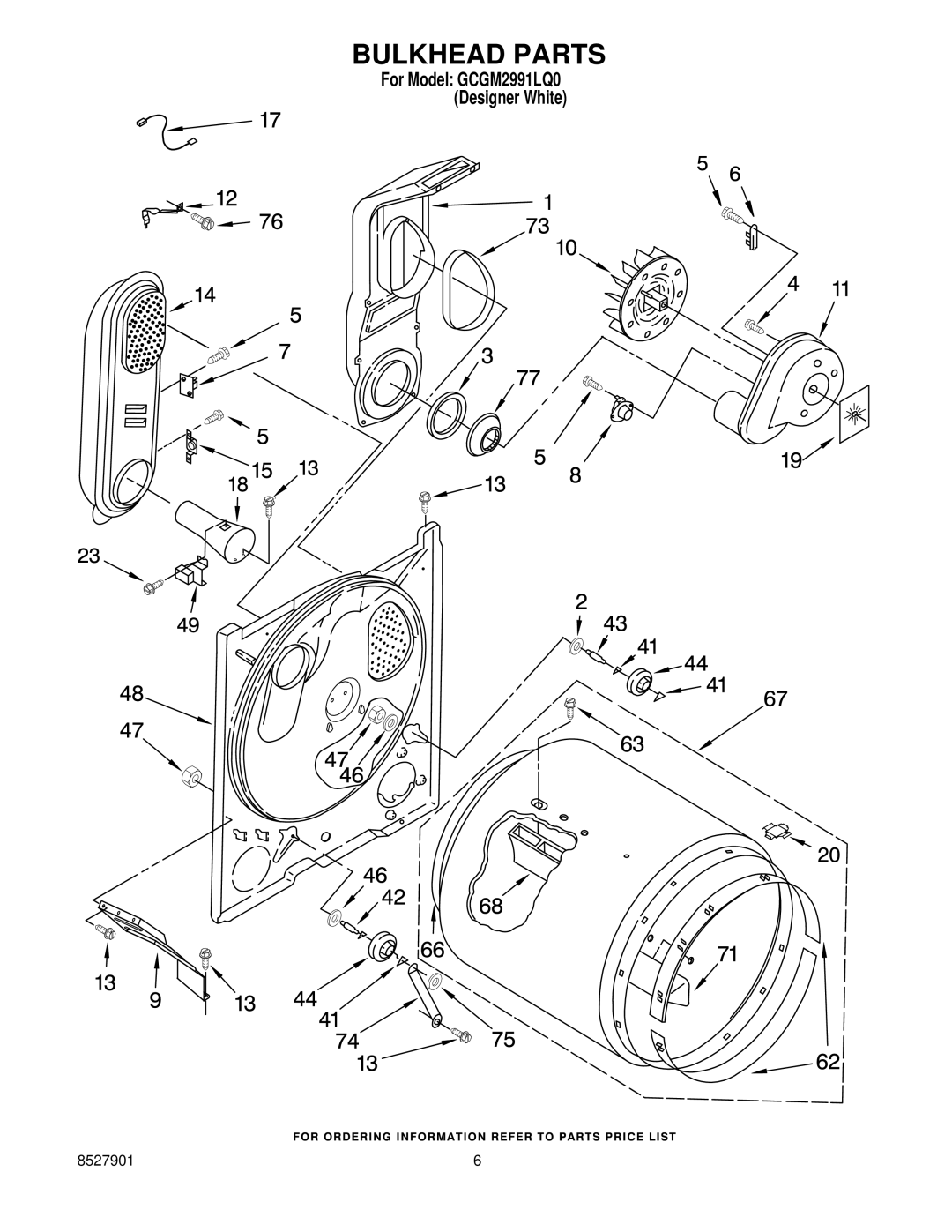 Whirlpool GCGM2991LQ0 manual Bulkhead Parts 