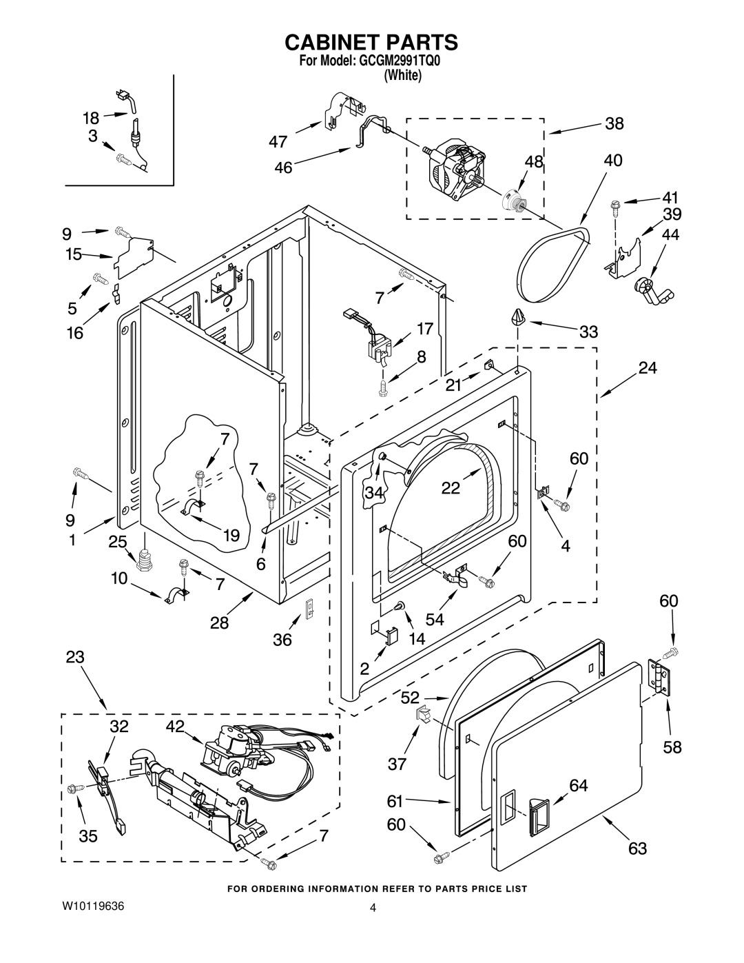 Whirlpool GCGM2991TQ0 manual Cabinet Parts 