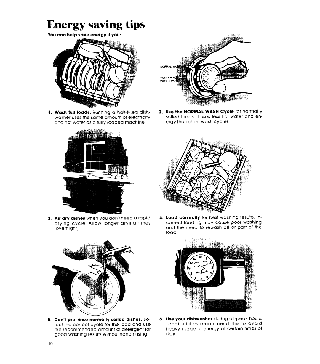 Whirlpool GDP6881XL manual Energy saving tips 