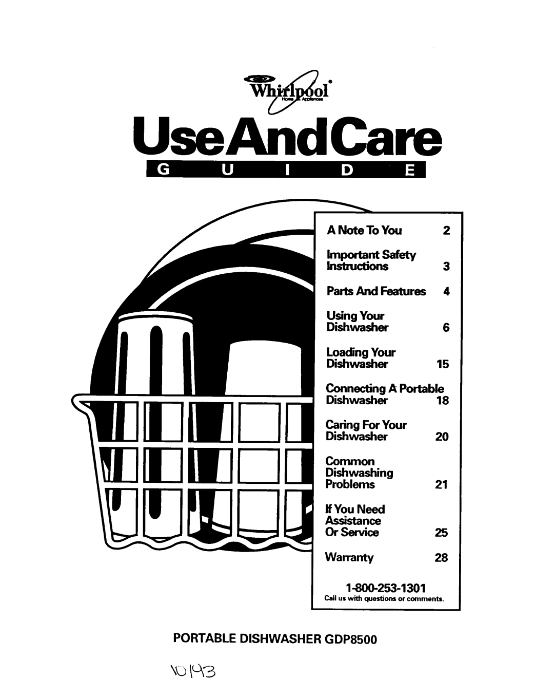 Whirlpool GDP8500 warranty UseAhdCare 