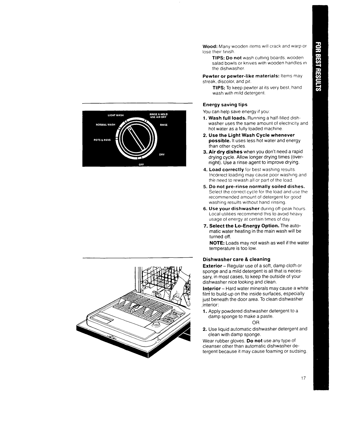 Whirlpool GDP8500XX manual Energy saving tips 