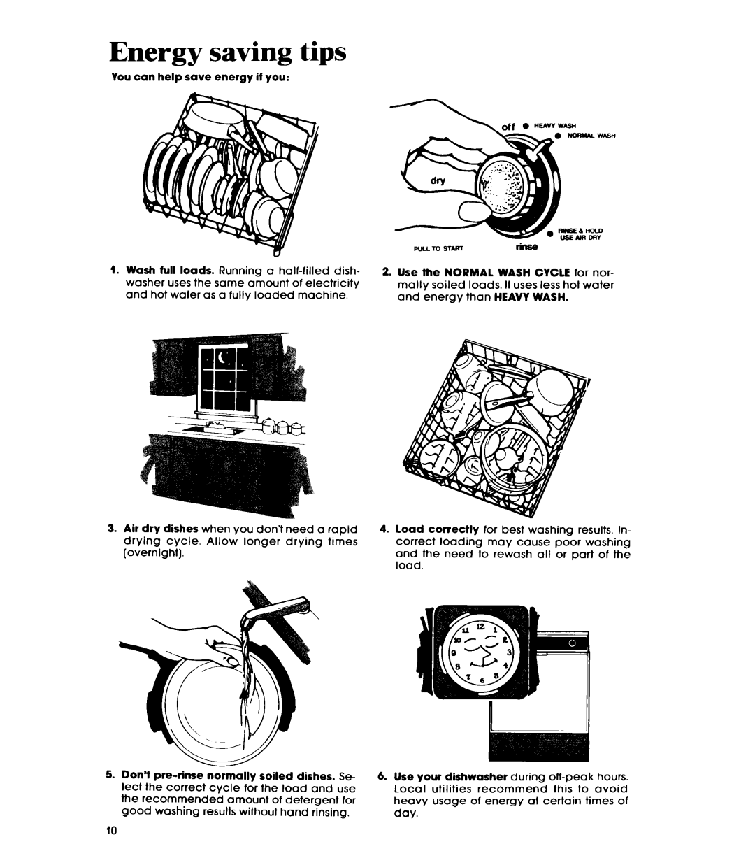 Whirlpool GDU3024XL manual Energy saving tips 