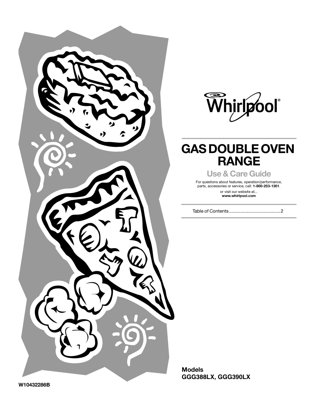 Whirlpool GGG388LX, GGG390LX manual W10432286B, Table of Contents 