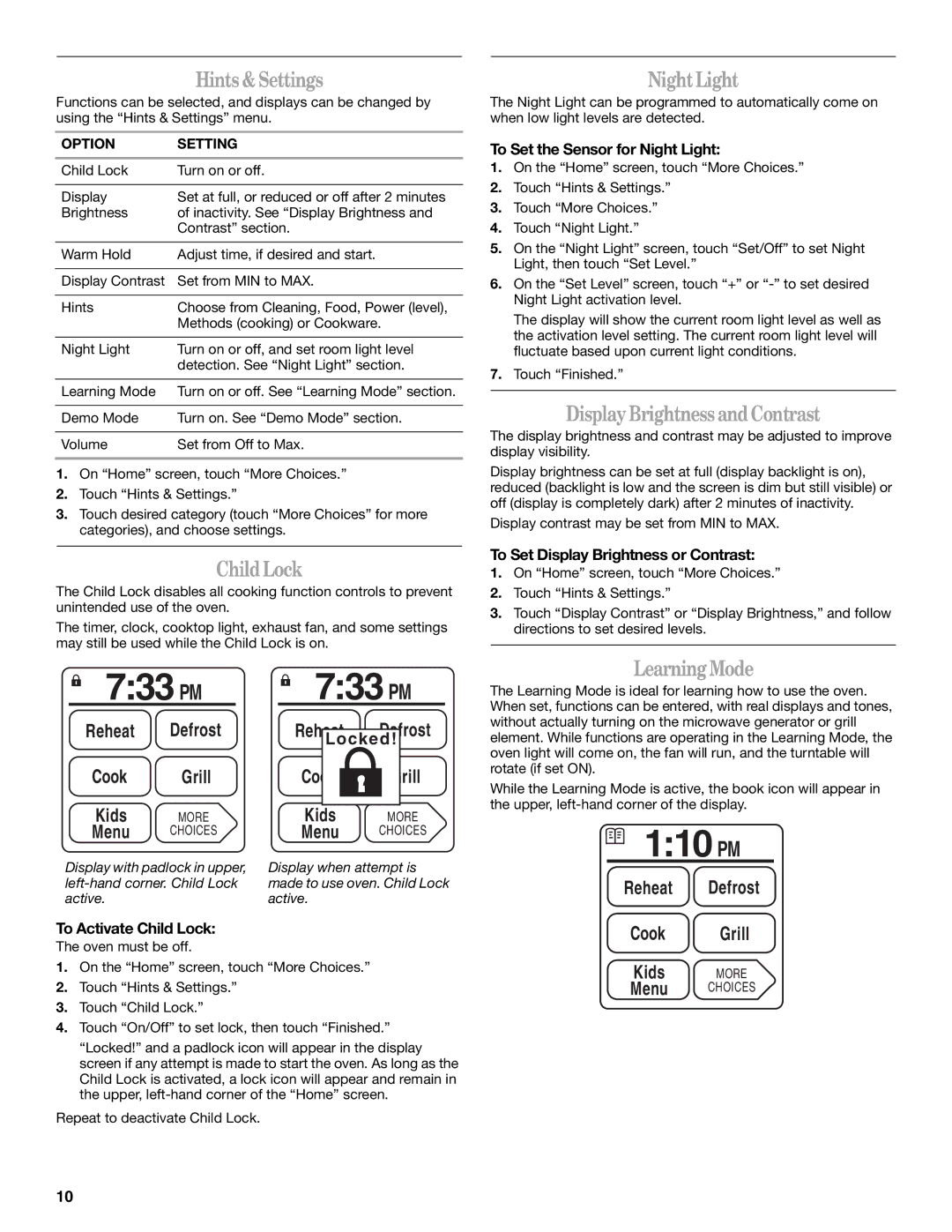 Whirlpool GH6177XP manual 733 PM, 110 PM 