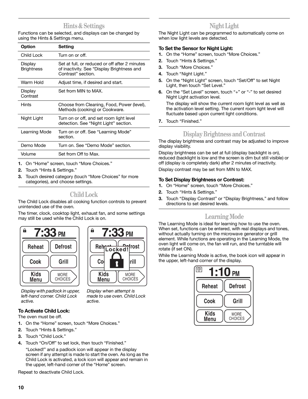 Whirlpool GH6178XP manual 733 PM, 110 PM 