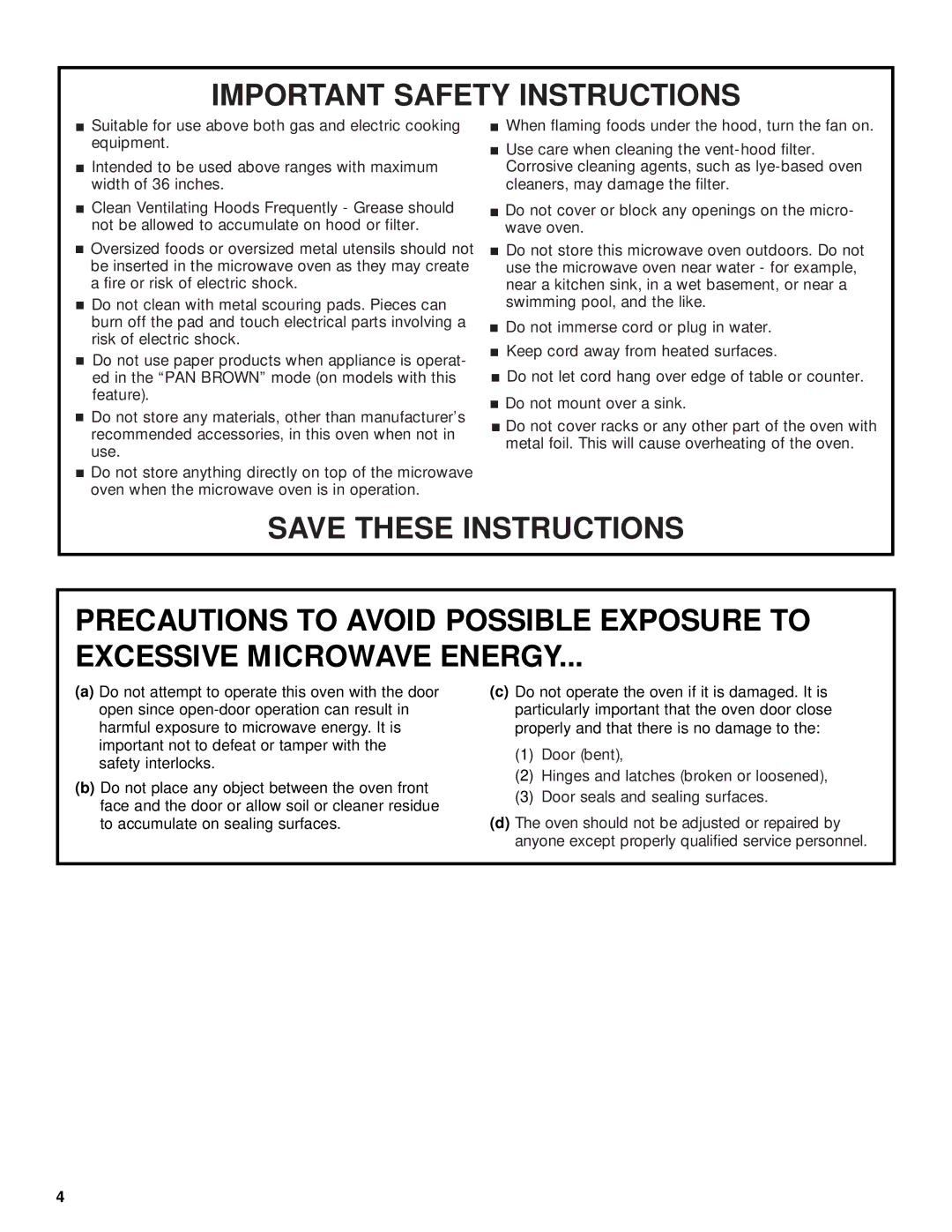 Whirlpool GH8155XJ manual Important Safety Instructions 