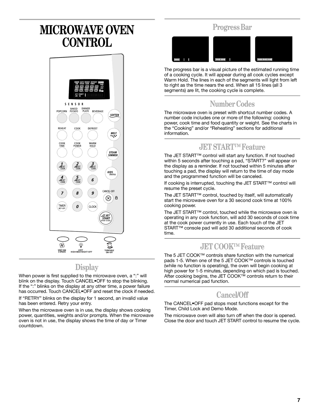 Whirlpool GH9176XM manual Microwave Oven Control 