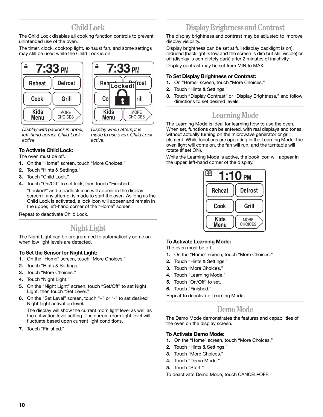 Whirlpool GH9177XL manual 733 PM, 110 PM 