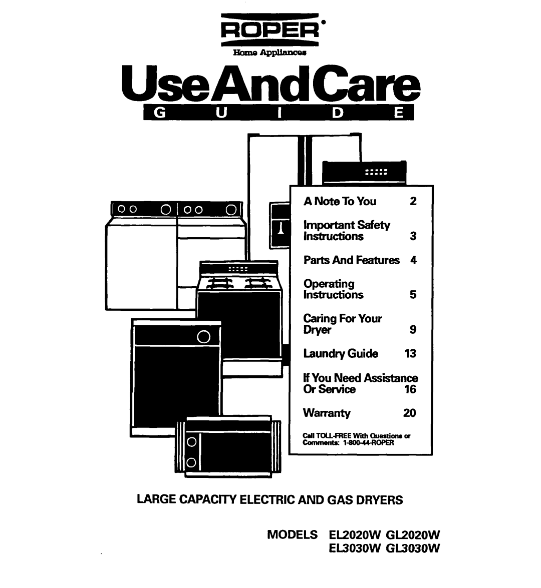 Whirlpool Gl2020W, GL3030W, EL2020W, EL3030W operating instructions UseAndCam 