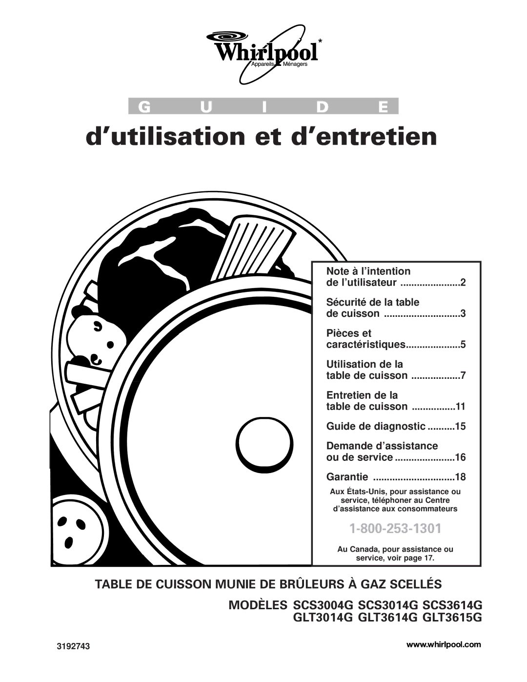 Whirlpool GLT3615G warranty ’utilisation et d’entretien 