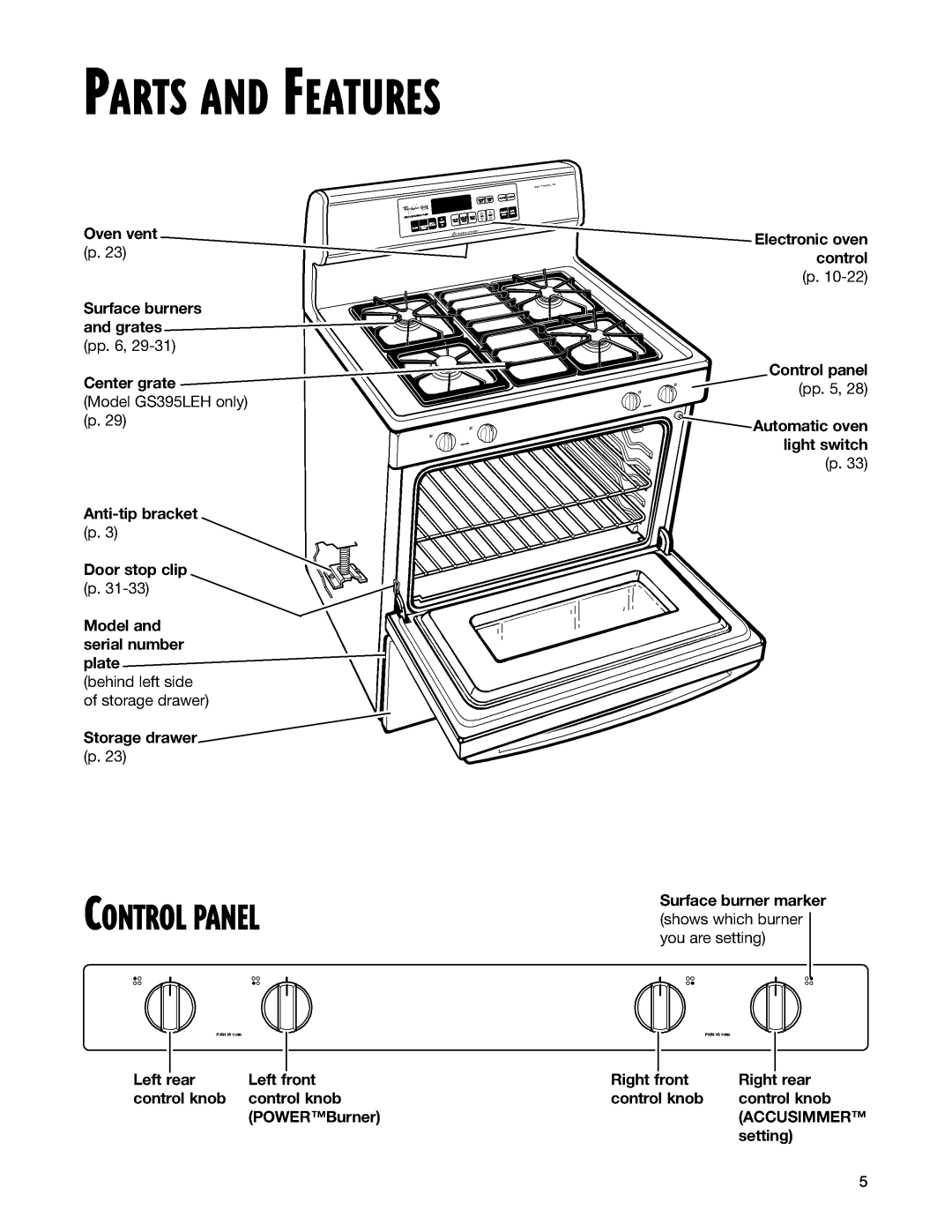 Whirlpool GS395LEH, GS395LEG manual 