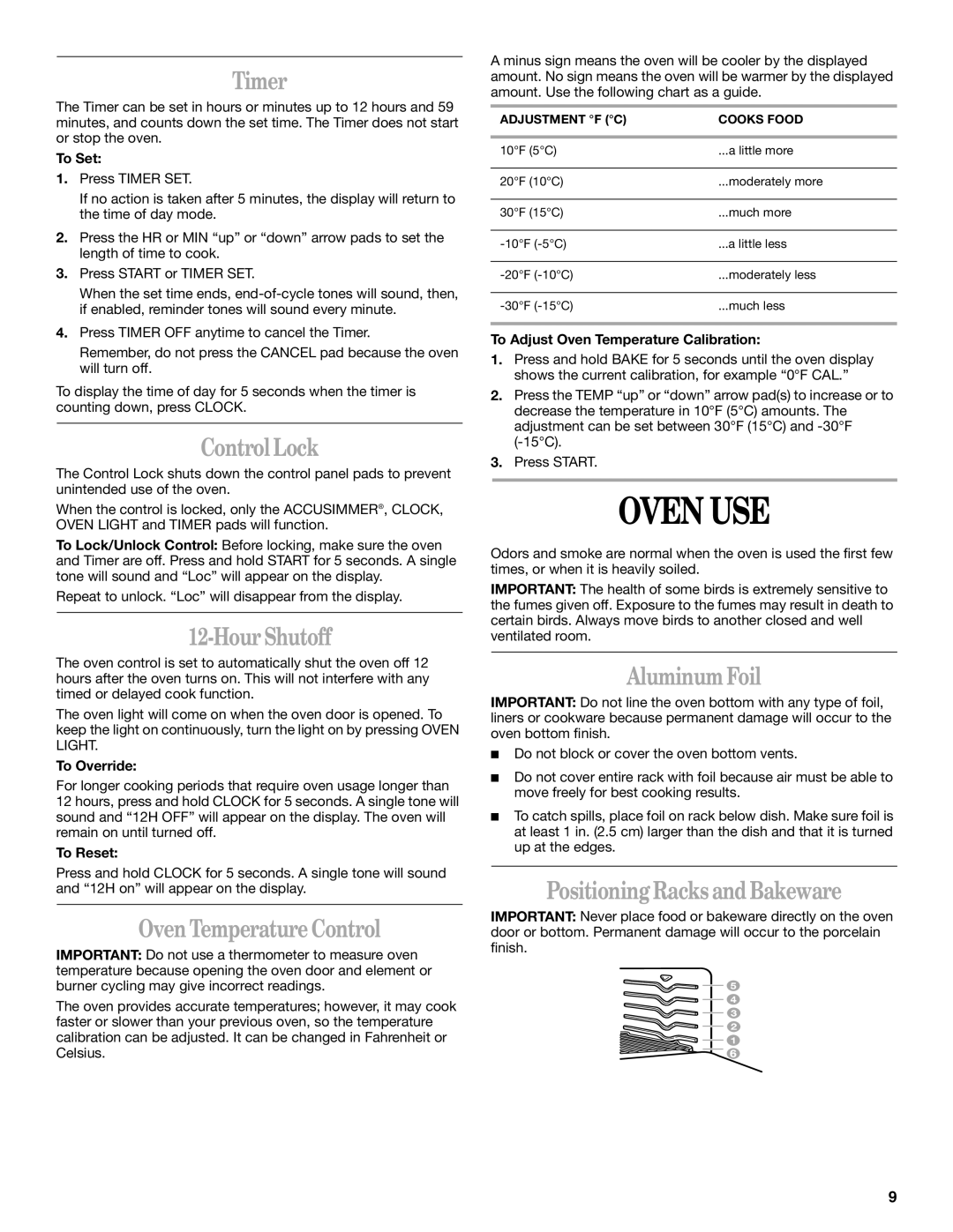 Whirlpool GS458LEL, GS465LEL, GS470LEL, GS440LEL, GS475LEL, GS460LEL, GS445LEL manual Oven USE 