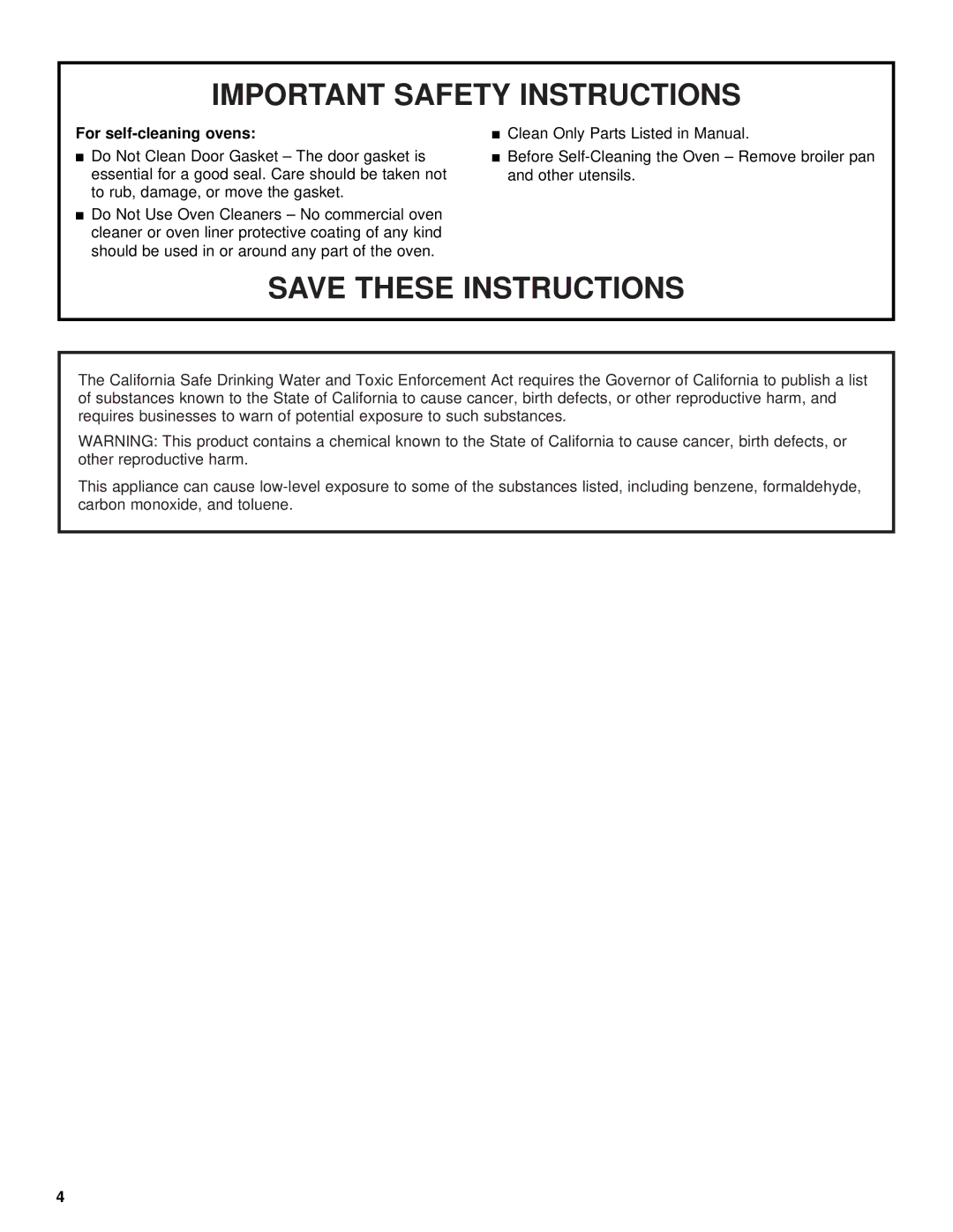 Whirlpool GSC278 YGSC278 manual For self-cleaning ovens 