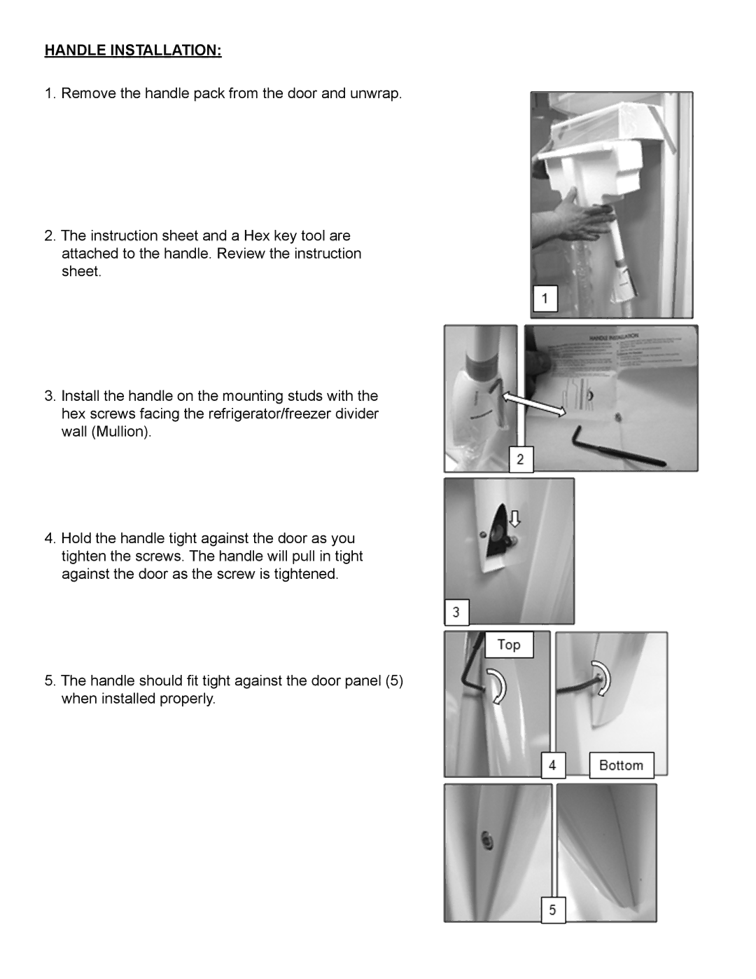 Whirlpool GSF26C5EXA manual Handle Installation 