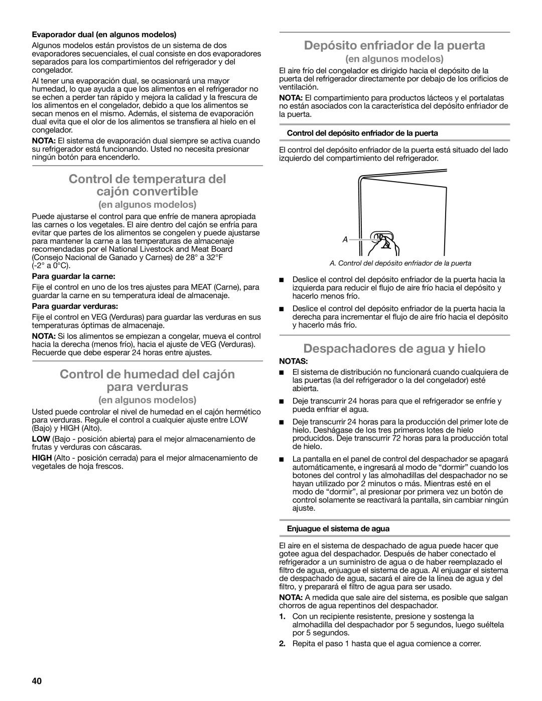 Whirlpool GSS30C6EYY Depósito enfriador de la puerta, Control de temperatura del Cajón convertible 