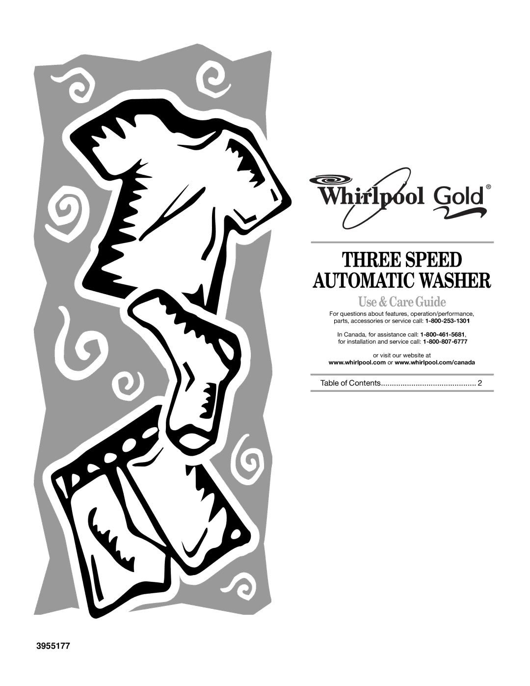 Whirlpool GSW9550KQ0 manual Three Speed, Use & Care Guide 