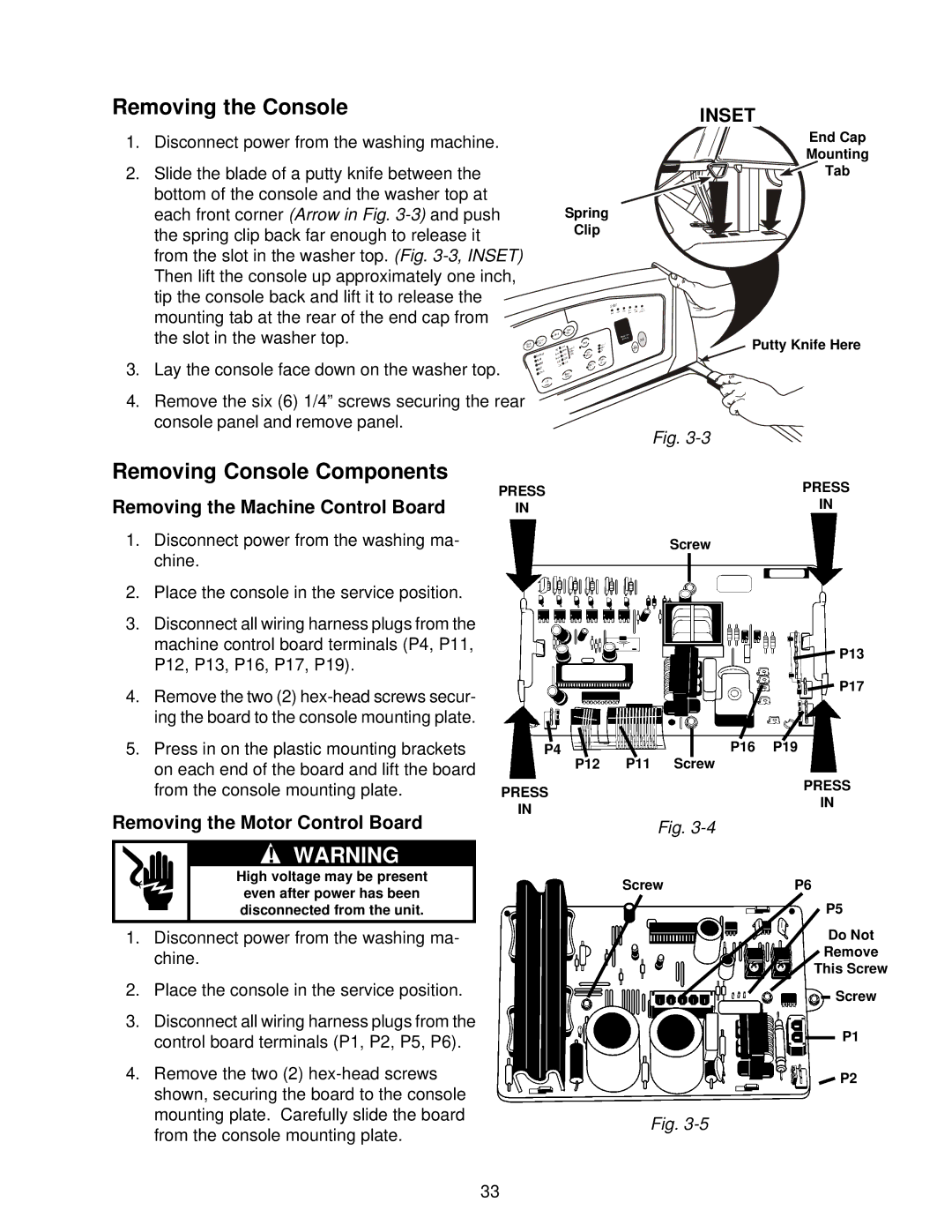 Whirlpool GVW9959K-0 manual Removing the Console, Removing Console Components, Removing the Machine Control Board 