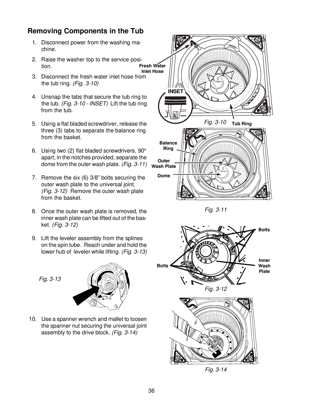 Whirlpool GVW9959K-0 manual Removing Components in the Tub, Ket. Fig 