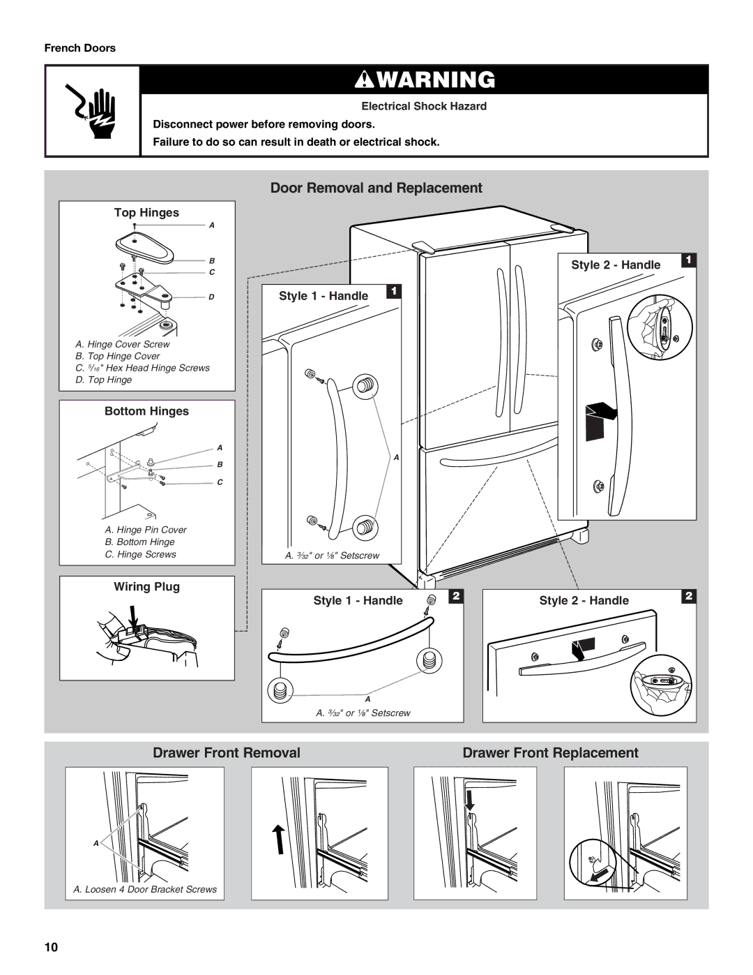 Whirlpool GB9FHDXWQ, GX5FHTXVB, GX5FHDXVY, GX5FHTXVY, GX5FHTXVQ, GX5FHDXVB, GX2FHDXVY, GX5FHDXVQ Door Removal and Replacement 