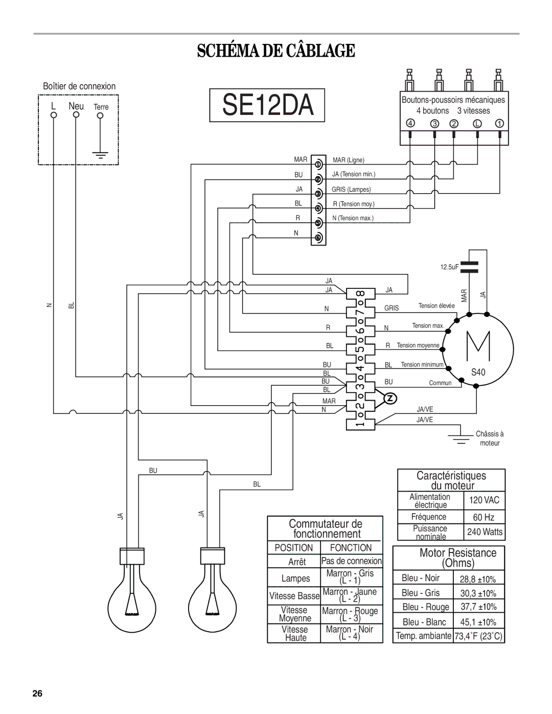 Whirlpool GXW7230DAS installation instructions Schéma DE Câblage 