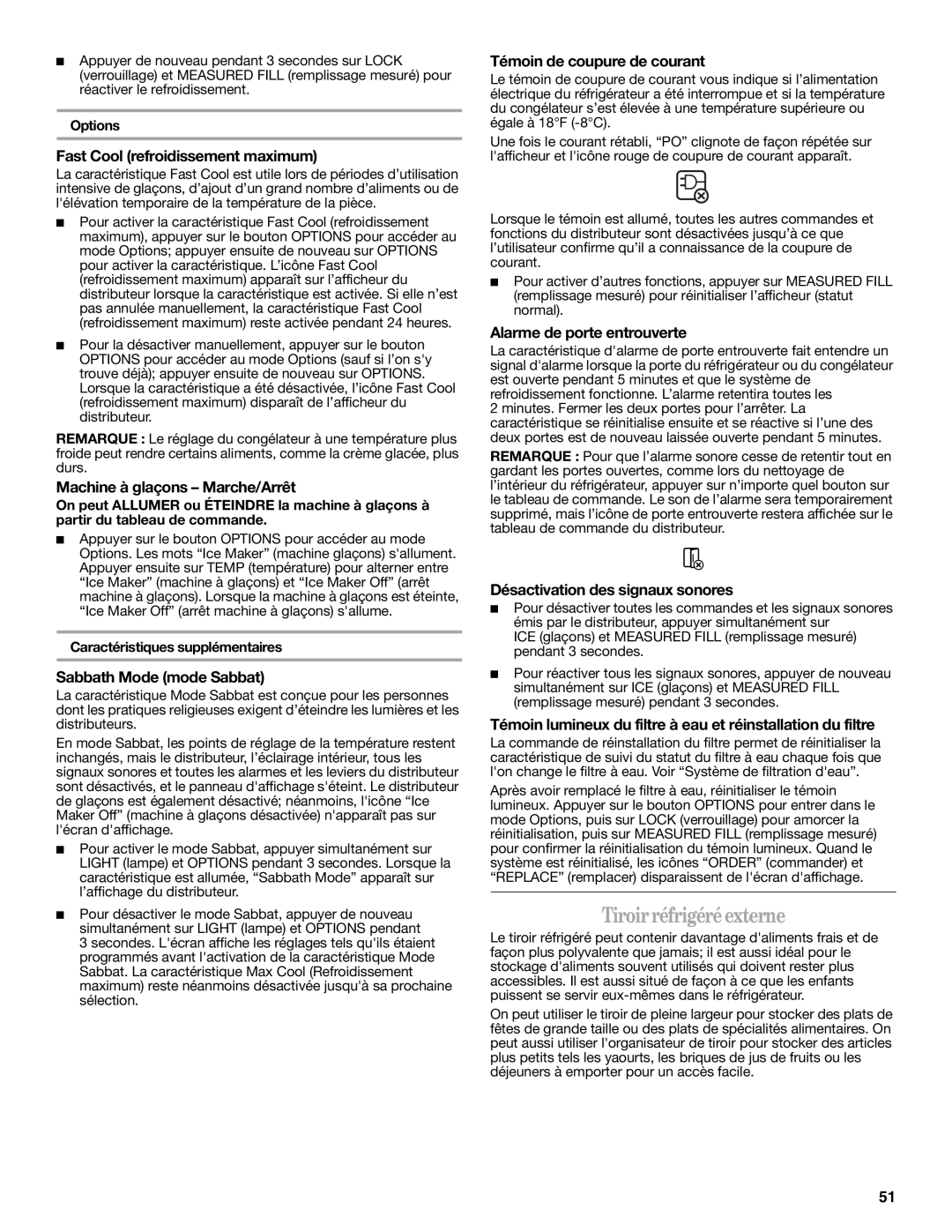 Whirlpool WRX735SDBM, GZ25FSRXYY, GI0FSAXVY, W10422737A installation instructions Tiroir réfrigéré externe 