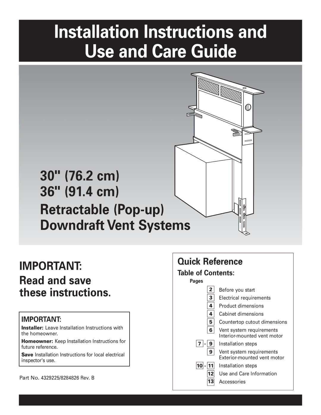 Whirlpool GZ7930XGS0 installation instructions Installation Instructions Use and Care Guide 