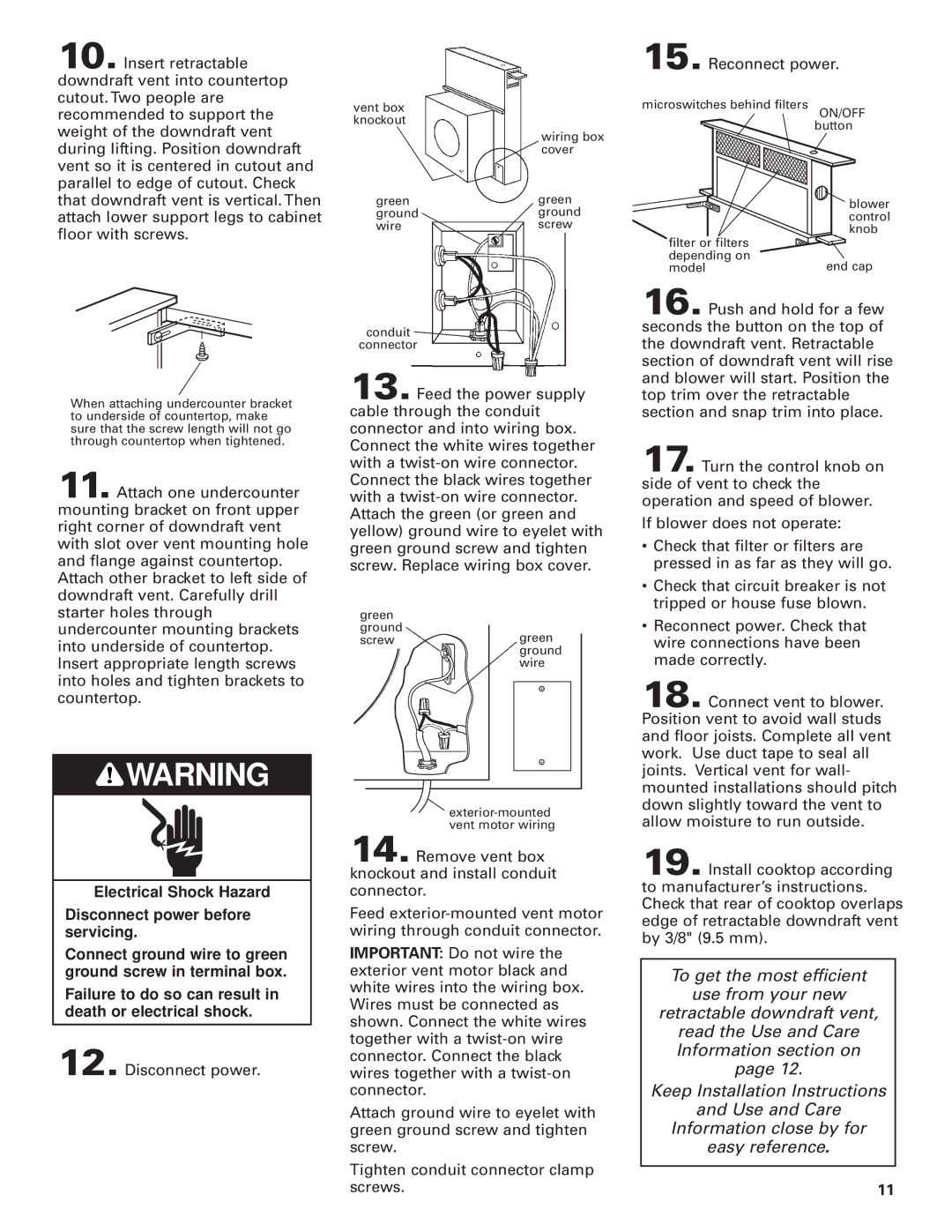 Whirlpool GZ7930XGS0 installation instructions Disconnect power 