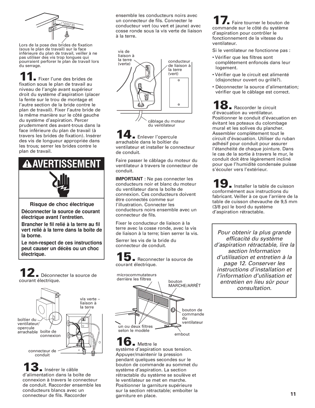 Whirlpool GZ7930XGS0 installation instructions Bouton de commande du ventilateur Embout 