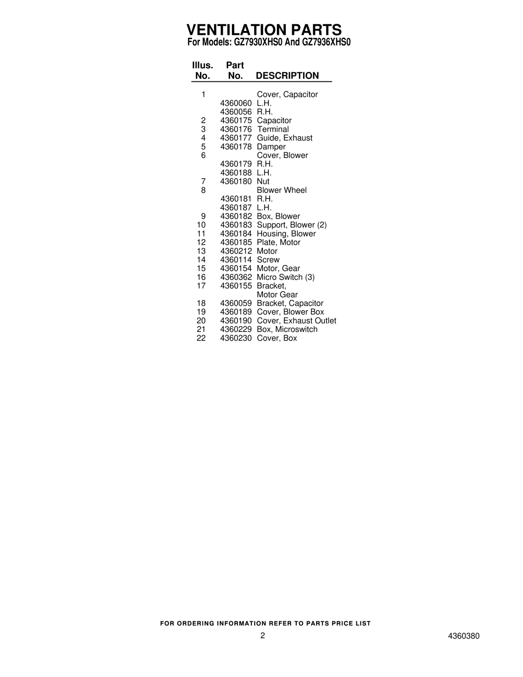 Whirlpool manual For Models GZ7930XHS0 And GZ7936XHS0 