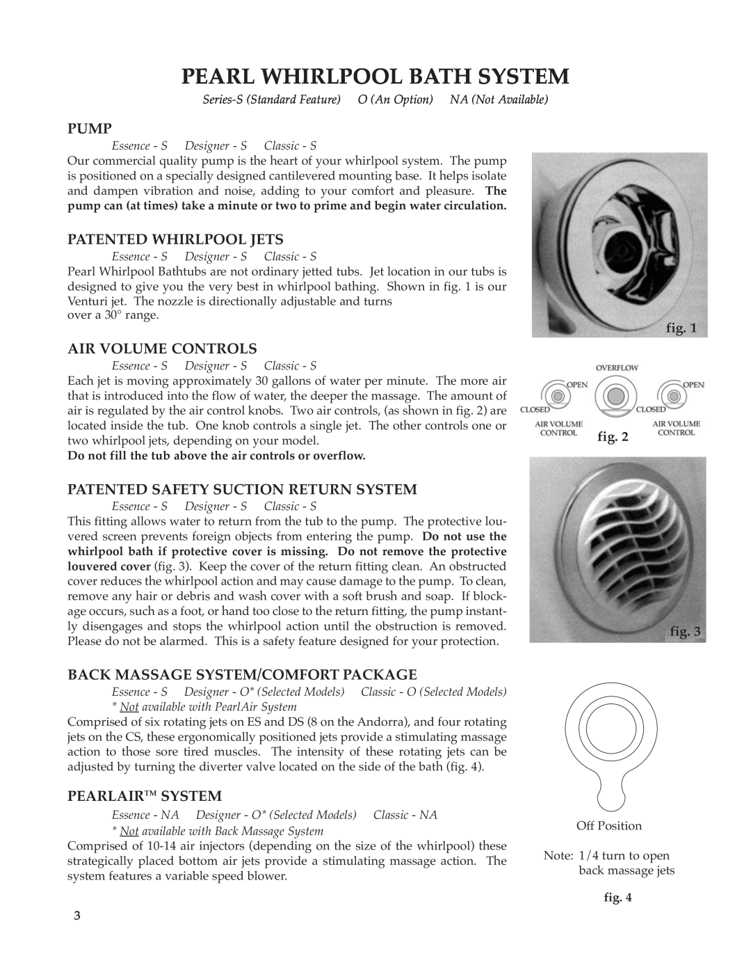 Whirlpool Hot Tub owner manual Pump, Patented Whirlpool Jets, Air Volume Controls, Patented Safety Suction Return System 