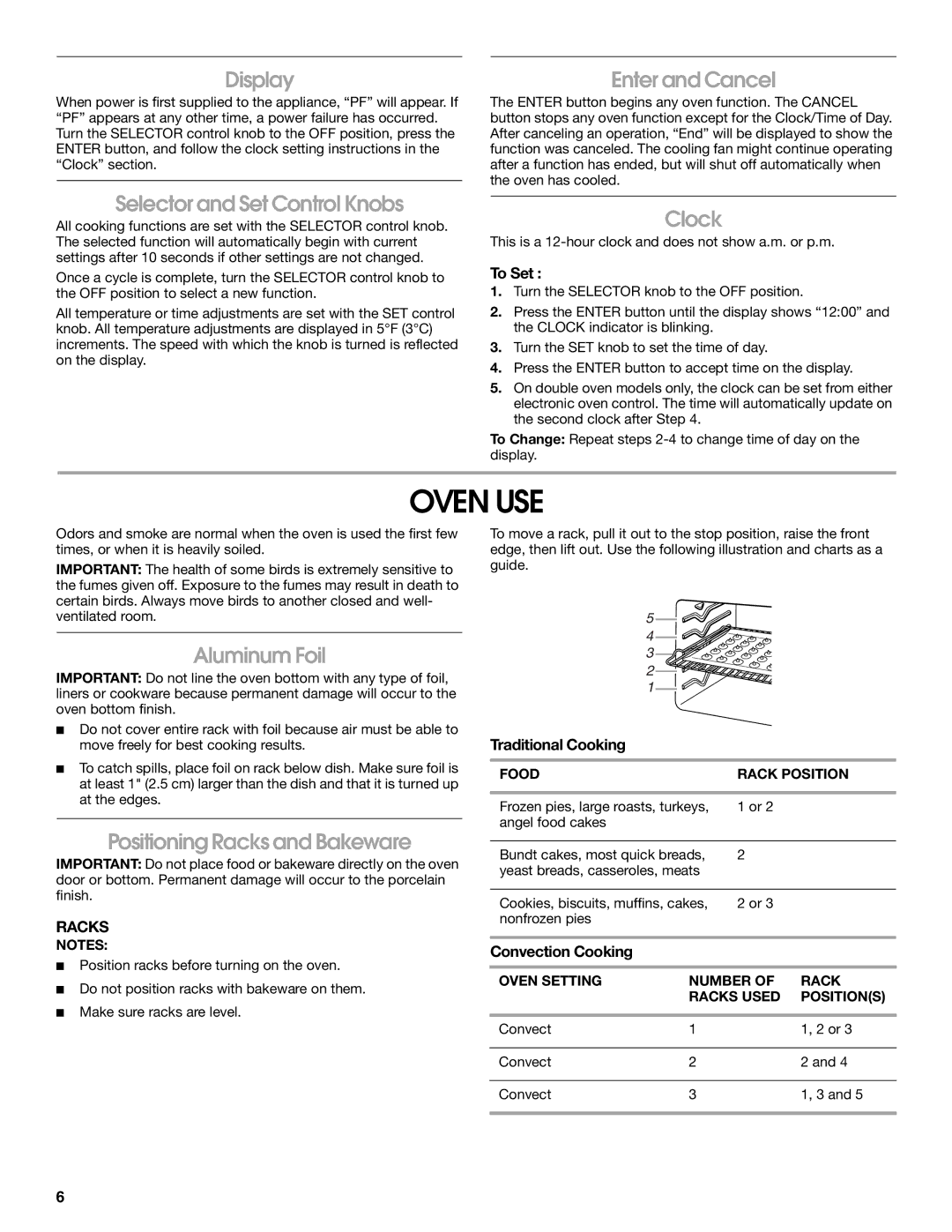 Whirlpool IBD550P, IBS330P manual Oven USE 