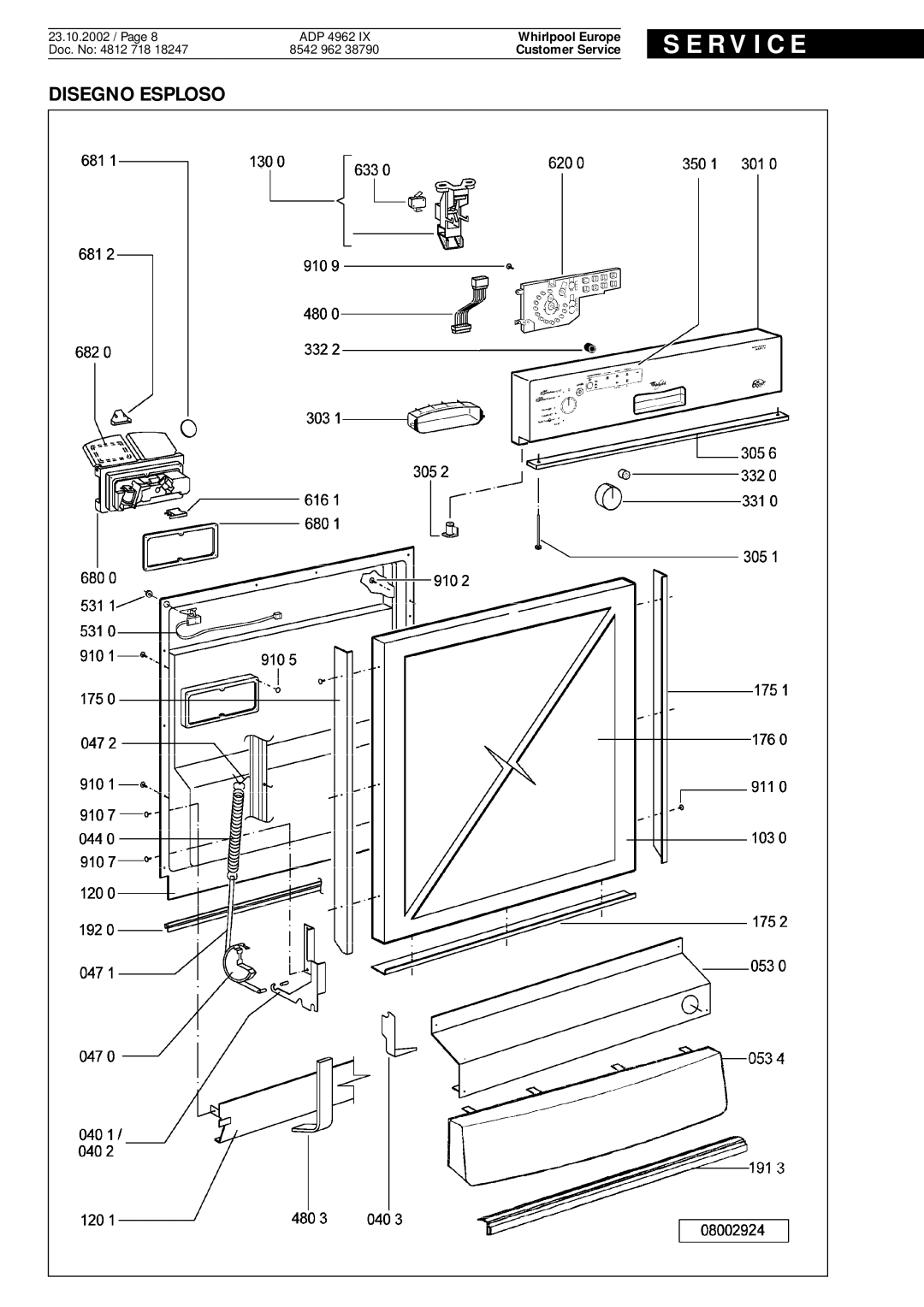 Whirlpool IX service manual 23.10.2002 / ADP 4962 