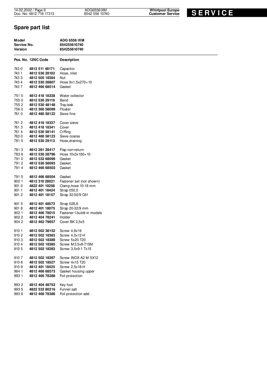 Whirlpool ADG 6556 IXM service manual 4812 511 