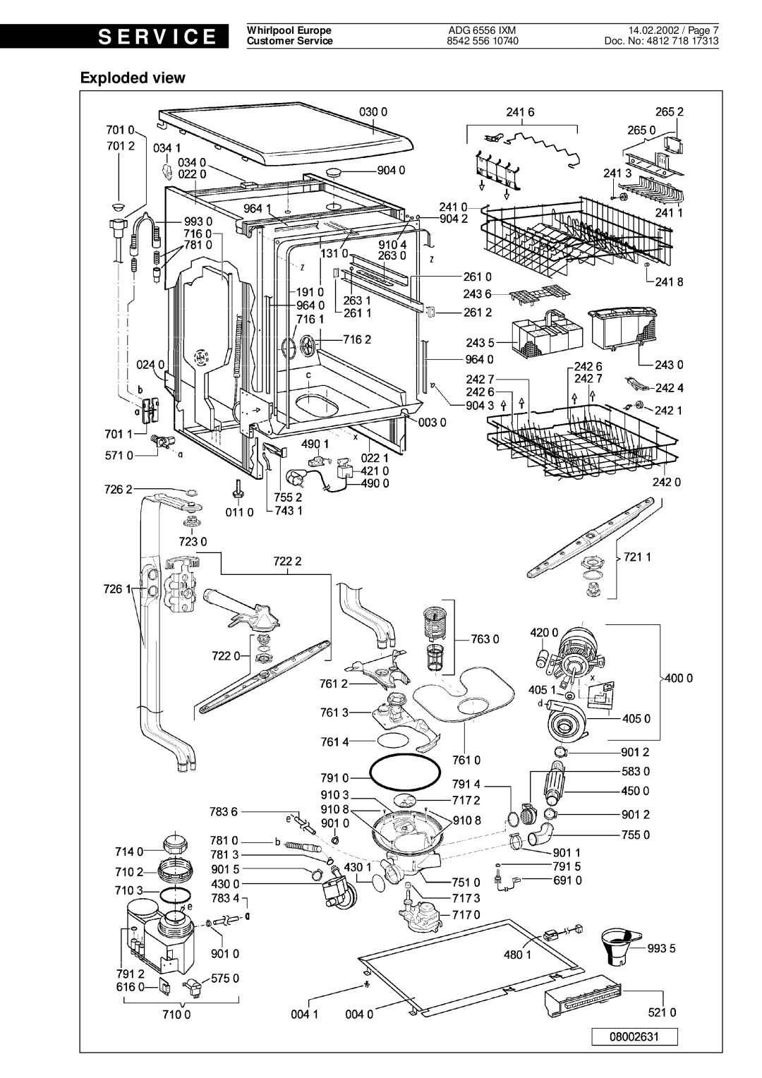 Whirlpool ADG 6556 IXM service manual Exploded view 