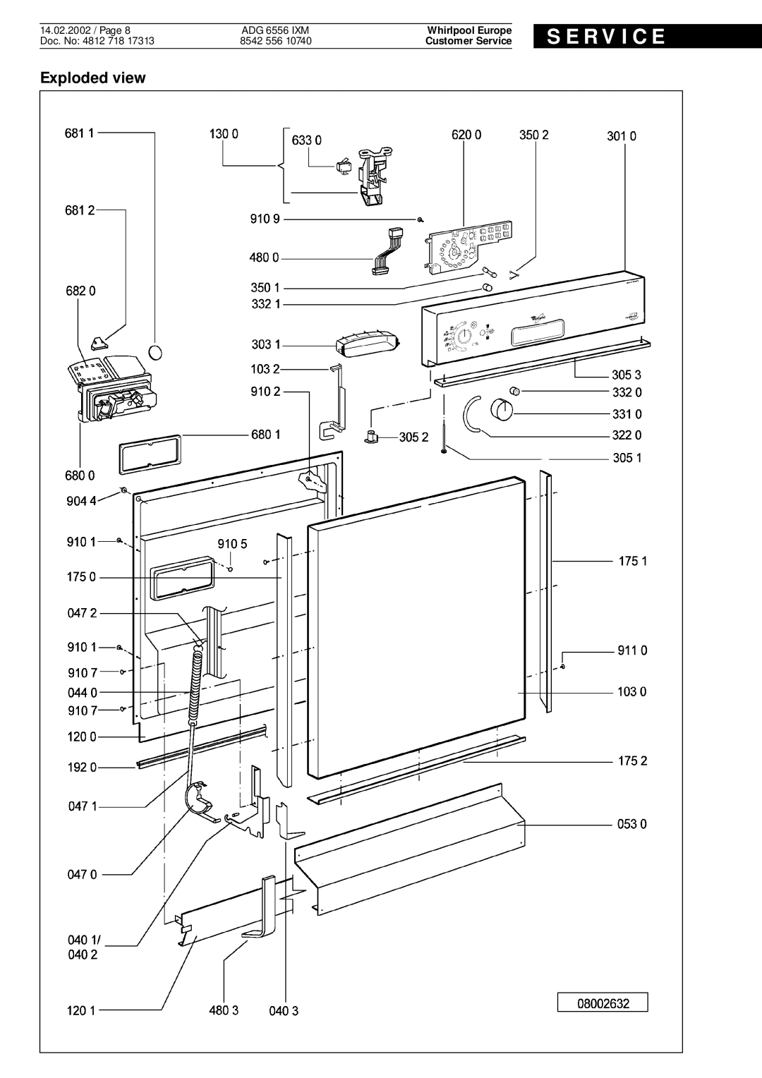 Whirlpool service manual 14.02.2002 / ADG 6556 IXM 