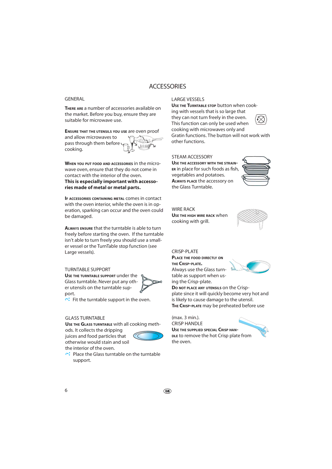 Whirlpool JQ 276 manual Accessories 