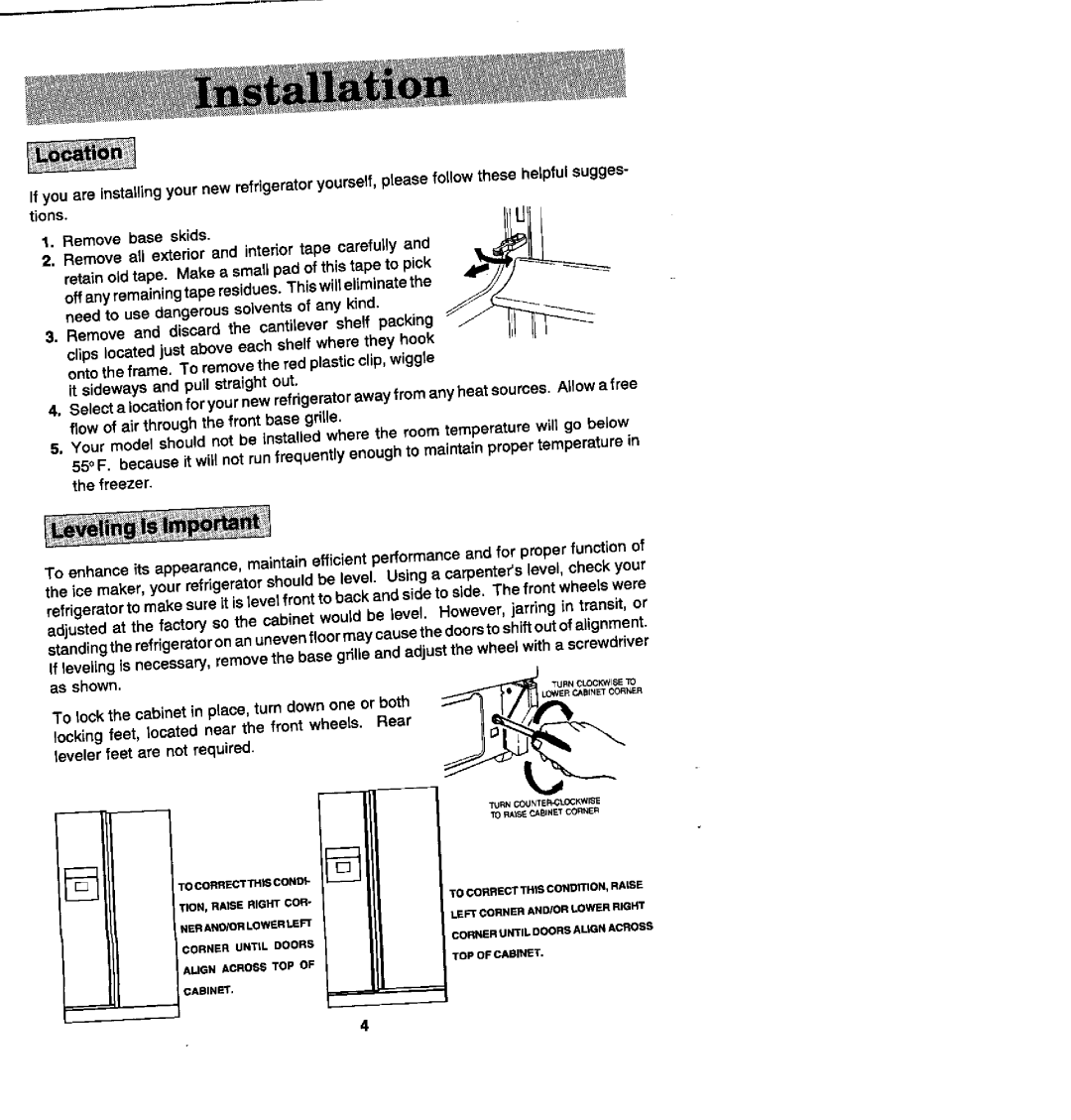 Whirlpool JRSD209A manual Remov e ba se skids 