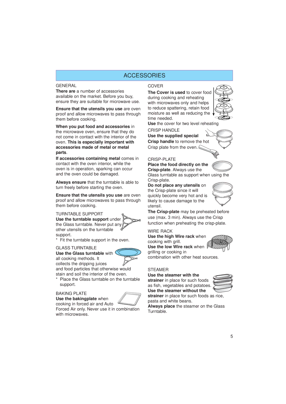 Whirlpool JT 359 manual Accessories 