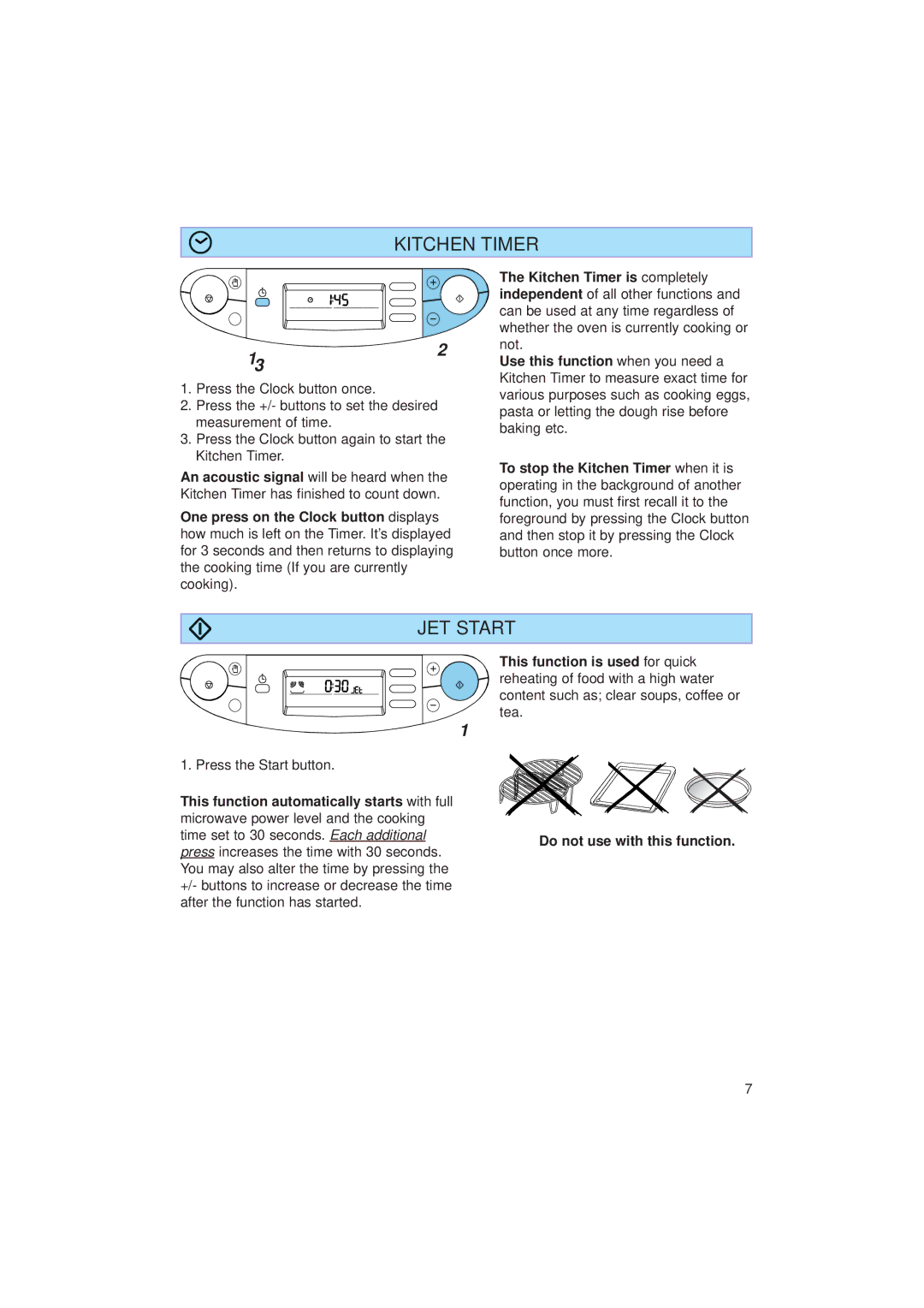 Whirlpool JT 359 manual Kitchen Timer, JET Start 