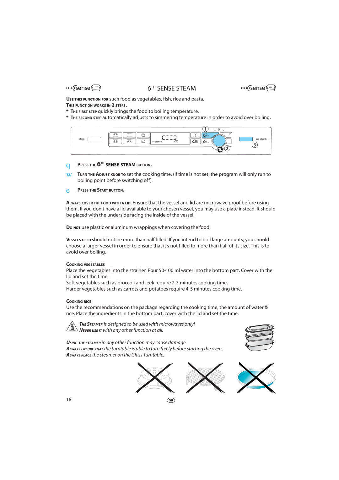 Whirlpool JT 366 manual 6TH Sense Steam 